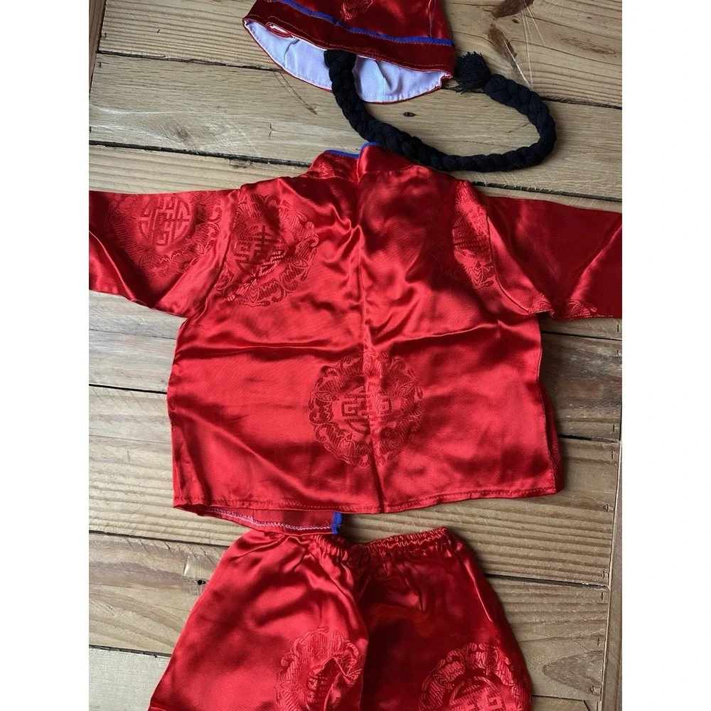 Lillian Vernon‎ Chinese Red And Blue Traditional Children Festive Outfit Costume
